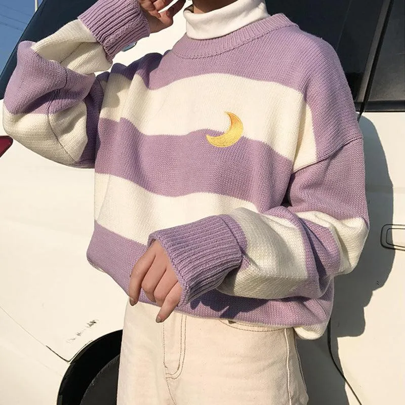 Very Fairy Striped Sweater Knit Sweater
