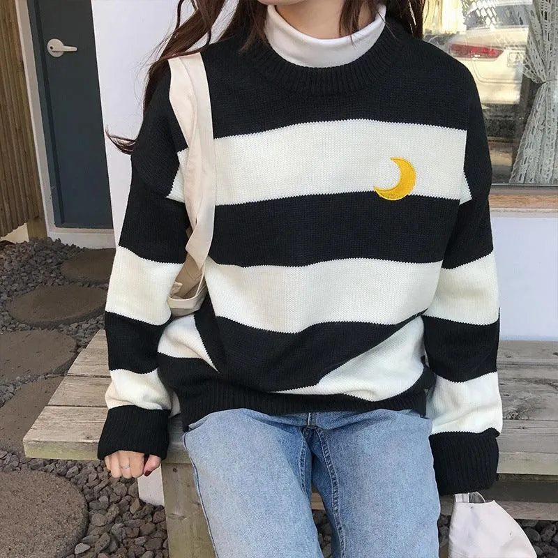 Very Fairy Striped Sweater Knit Sweater