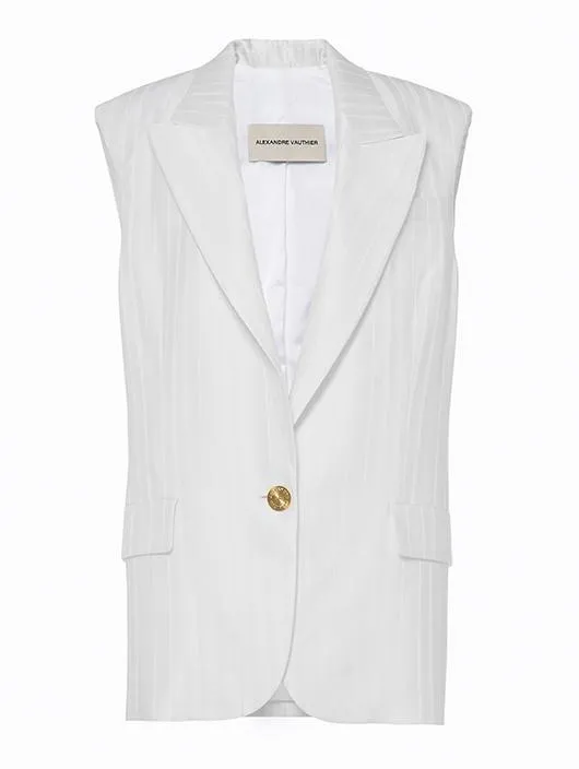 White Sleveless Jacket