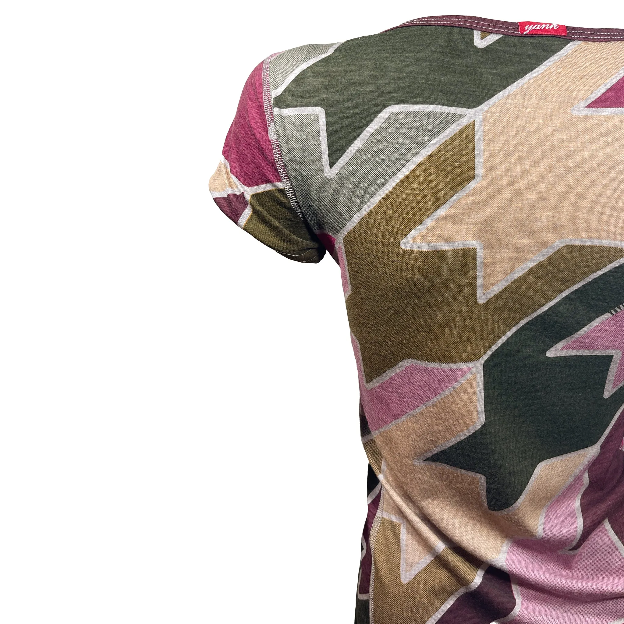 Women's Houndstooth Scoop Neck Tee | Dusk Pink